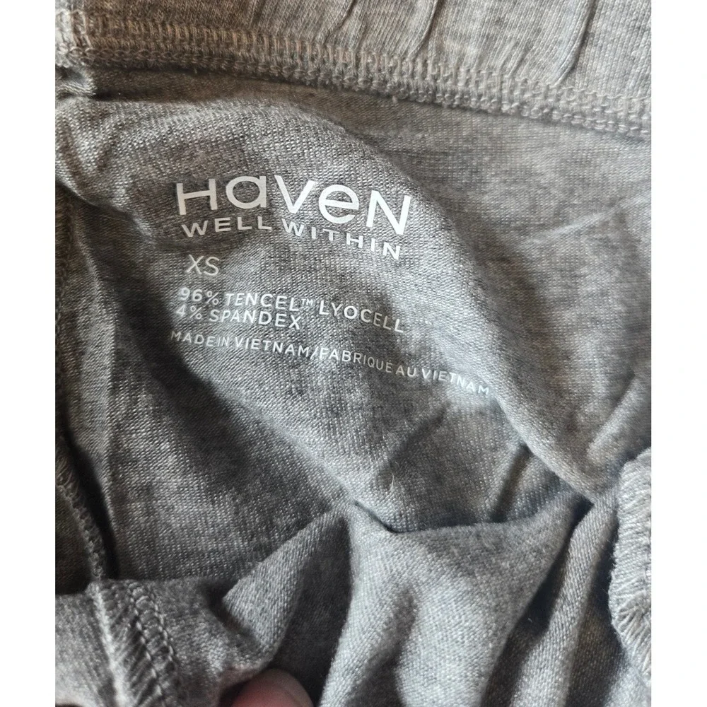 Haven Well Within Tencel Lyocell‎ Wide Leg Lounge Pants Gray Cream XS NWT